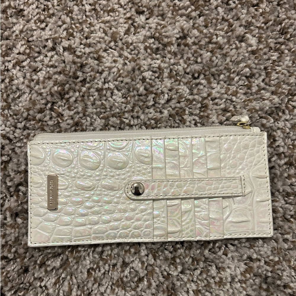 Pearl white Brahmin Slim Card wallet